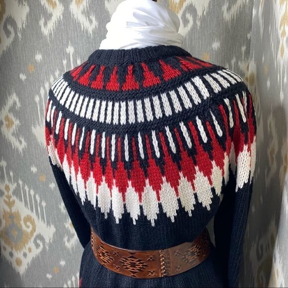 Polo Ralph Lauren Black, Red & White Wool Nordic FairIsle Crew Neck Sweater - Picture 14 of 16